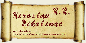 Miroslav Mikolinac vizit kartica